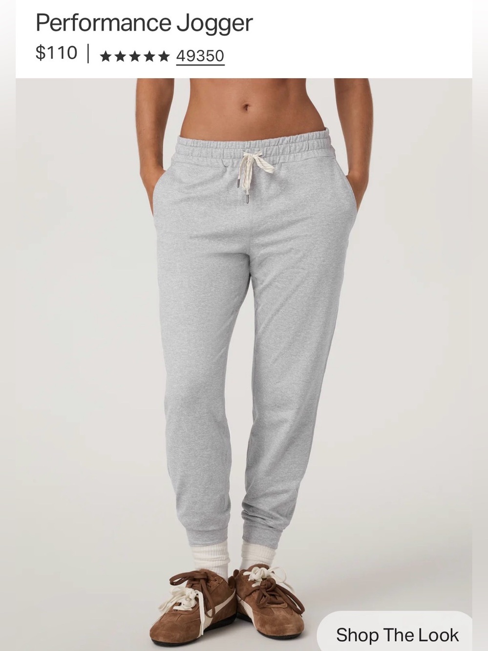 NWT Vuori Performance Jogger - Pale Grey Heather - Women’s Large - retail $110